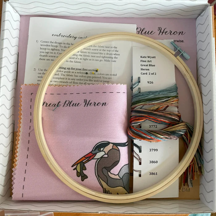 Great Blue Heron - DIY Beadwork and Embroidery Kit 8"