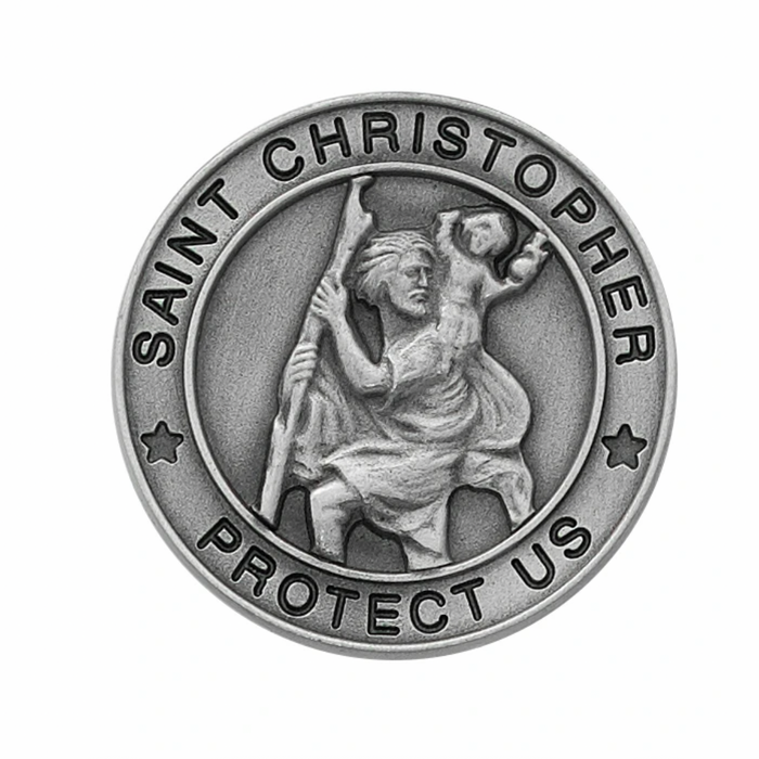 Large Round St Christopher Visor Clip