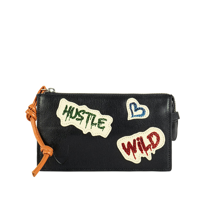 Lou W1 Black Leather Clutch Wallet