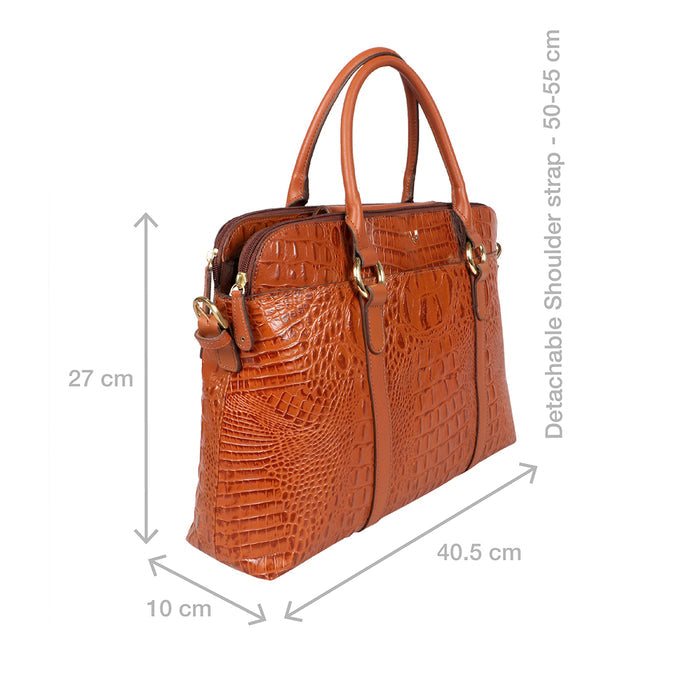 Lovato 01 Orange Leather Laptop Bag