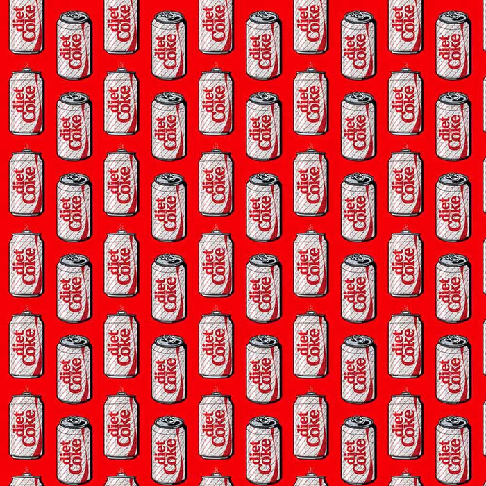 Northcott Fabrics - Coca-Cola Core - Diet Coke Cans - Red