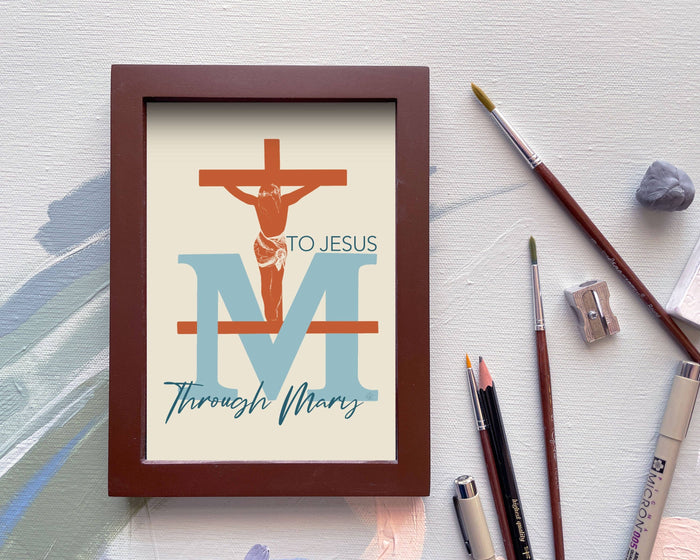 To Jesus Through Mary Crucifix | Print