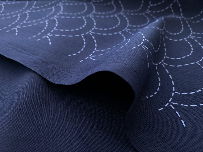 Washout Sashiko Seigaiha (Navy)